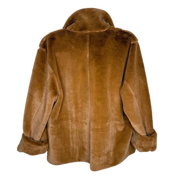 Brandon Thomas Reversible Faux Suede and Faux Fur Coat Size Large Chestnut Brown - Picture 3 of 11